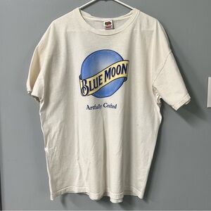 Blue Moon Beer T Shirt‎ Mens 2XL White Fruit of the Loom Morans Dover Ohio 2-B